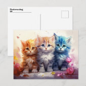 Schattige onschuldige schilderachtige Kittens Briefkaart (Voorkant / Achterkant)