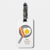 Schattige ontbijt Bacon en Egg Bagagelabel (Achterkant verticaal)