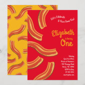 Schattige Ontbijt Brunch Kind 1e Verjaardag Party  Kaart (Voorkant / Achterkant)