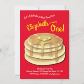 Schattige Ontbijt Brunch Kinder 1e Verjaardag Pann Kaart (Voorkant)