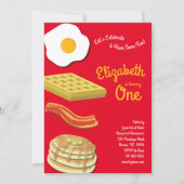 Schattige ontbijt brunch Kinder 1e verjaardagsfees Kaart (Voorkant)