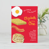 Schattige ontbijt brunch Kinder 1e verjaardagsfees Kaart (Staand voorkant)