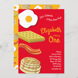 Schattige ontbijt brunch Kinder 1e verjaardagsfees Kaart