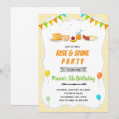 Schattige ontbijt brunch verjaardagsfeest uitnodig kaart (Voorkant / Achterkant)