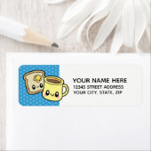 Schattige Ontbijt Eten koffie & toast adresetikett Etiket (Insitu)