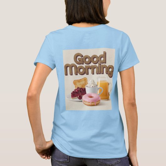 Schattige ontbijt Goedemorgen T-shirt (Achterkant)