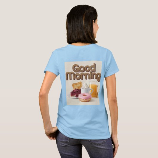Schattige ontbijt Goedemorgen T-shirt (Achterkant volledig)