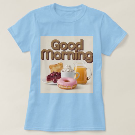 Schattige ontbijt Goedemorgen T-shirt (Design voorkant)