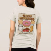Schattige ontbijt Goedemorgen Tri-Blend Shirt (Achterkant)