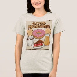 Schattige ontbijt Goedemorgen Tri-Blend Shirt