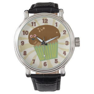 Schattige Ontbijt Tijd Muffin Horloge
