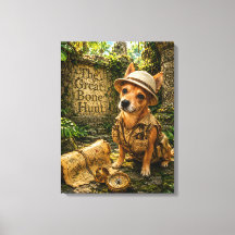 Schattige Ontdekkingshond Oude Jungle Ruïnes Kunst