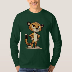 schattige, ontevreden jachtluipaard t-shirt