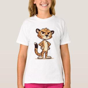 schattige, ontevreden jachtluipaard t-shirt
