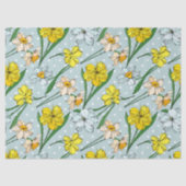 Schattige ontkoppelingspatroon retro blauw floral  tissuepapier (Voorkant)