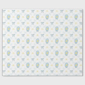 Schattige Ontmoet Elegant Rubber Ducky Lint Boog Cadeaupapier (Vlak)