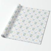 Schattige Ontmoet Elegant Rubber Ducky Lint Boog Cadeaupapier (Uitgerold)