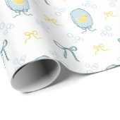 Schattige Ontmoet Elegant Rubber Ducky Lint Boog Cadeaupapier (Rol Hoek)