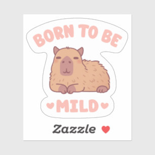 Schattige ontspannen capybara geboren om mild te z sticker