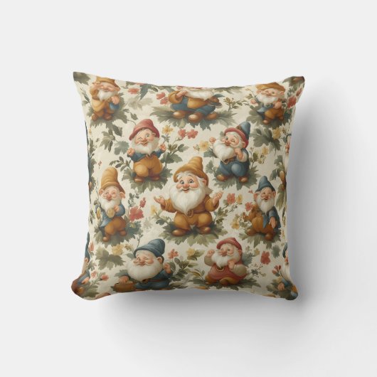 Schattige ontwerp van kabouter en bloemen kussen (Voorkant)