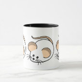 Schattige ontwerp van witte muishuisdieren mok (Midden)