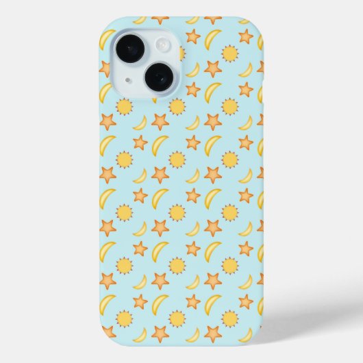 Schattige ontwerp van zon, maan en sterren Case-Mate iPhone case (Achterkant)