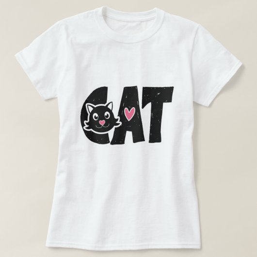 Schattige ontwerp van zwarte kattentypografie t-shirt (Design voorkant)