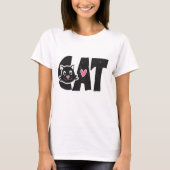Schattige ontwerp van zwarte kattentypografie t-shirt (Voorkant)