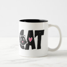 Schattige ontwerp van zwarte kattentypografie
