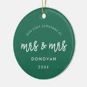 Schattige Onze eerste kerst als mevrouw en mevrouw Keramisch Ornament (Links)