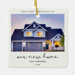 Schattige Onze eerste kerst in ons nieuwe huis Keramisch Ornament