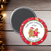 Schattige Onze Eerste Kerstmis met Gingerbread Man Magneet