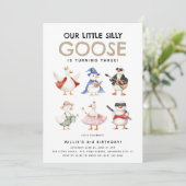 Schattige onze Gekke gans elke leeftijd verjaardag Kaart (Staand voorkant)