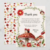 Schattige onze kleine lieveheersbeestje verjaardag bedankkaart (Voorkant / Achterkant)