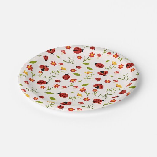 Schattige onze kleine lieveheersbeestje verjaardag papieren bordje (Gekanteld)