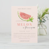 Schattige Onze Kleine Meloen Blosemt Verjaardag Bedankkaart (Staand voorkant)