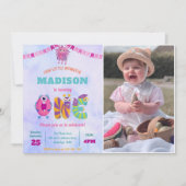 Schattige onze kleine monster 1e verjaardag foto kaart (Voorkant)