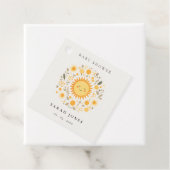 Schattige Onze Kleine Sunshine Boho Sun Baby showe Bedankjes Labels (In situ)