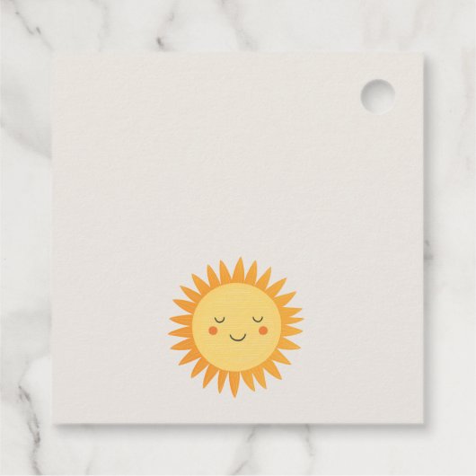 Schattige Onze Kleine Sunshine Boho Sun Baby showe Bedankjes Labels (Achterkant)