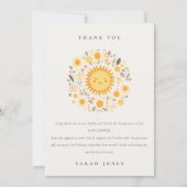 Schattige Onze Kleine Sunshine Boho Sun Baby showe Bedankkaart (Voorkant)