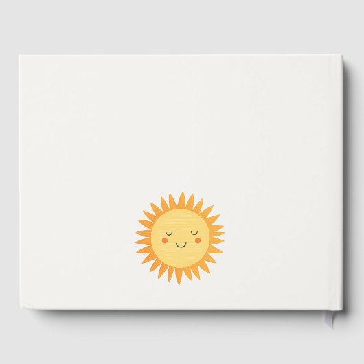 Schattige Onze Kleine Sunshine Boho Sun Baby showe Gastenboek (Achterkant)