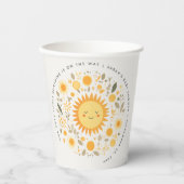 Schattige Onze Kleine Sunshine Boho Sun Baby showe Papieren Bekers (Voorkant)