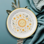 Schattige Onze Kleine Sunshine Boho Sun Baby showe Papieren Bordje<br><div class="desc">Neem contact met mij op via yellowfebstudio@gmail.com voor meer aanpassingen of andere overeenkomende objecten.</div>