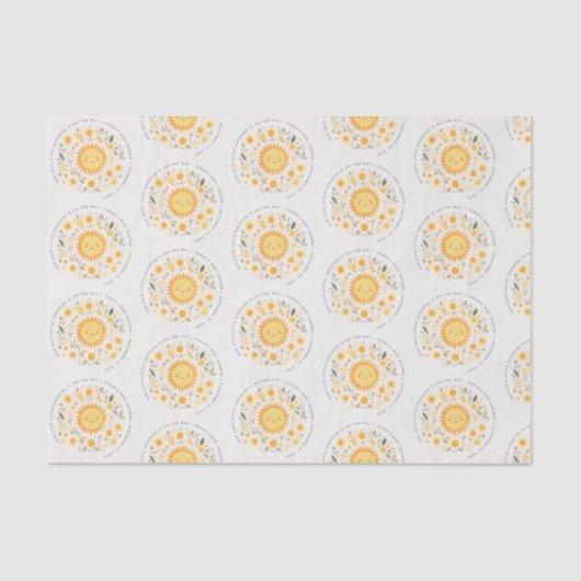 Schattige Onze Kleine Sunshine Boho Sun Baby showe Tissuepapier (Voorkant)