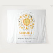 Schattige Onze Kleine Sunshine Boho Sun Baby showe Wandkleed (Voorkant (horizontaal))