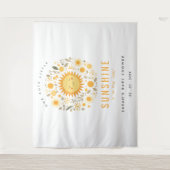 Schattige Onze Kleine Sunshine Boho Sun Baby showe Wandkleed (Voorkant)