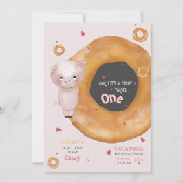 Schattige "ONZE KLEINE VARKEN" | "Liefde & Bagels" Kaart