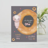 Schattige "ONZE KLEINE VARKEN" | "Liefde & Bagels" Kaart (Staand voorkant)