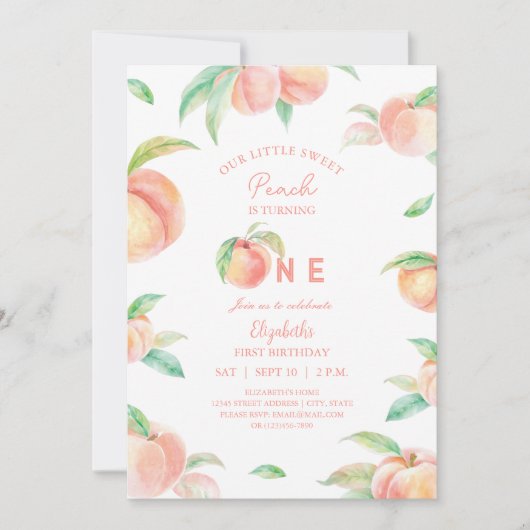 Schattige Onze kleine zoete perzik is een verjaard Kaart (Voorkant)