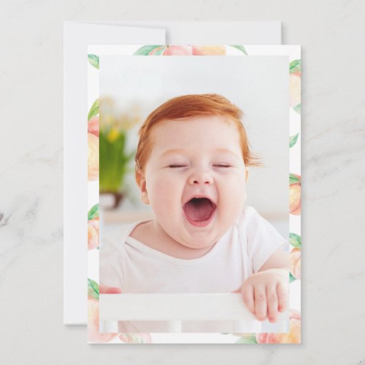 Schattige Onze kleine zoete perzik is een verjaard Kaart (Achterkant)